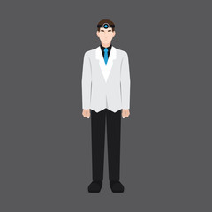 A male avatar of professions people. Front view. Full body. Flat style icons. Occupation avatar. Male dentist icon. Vector illustration