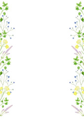 hand painted watercolor mockup clipart template of wild flowers