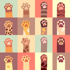 Cats paw vector flat icon set © K3Star