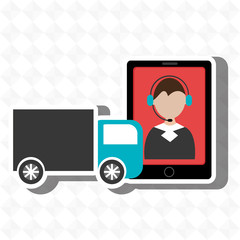 Fototapeta na wymiar truck delivery shipping market vector illustration eps 10