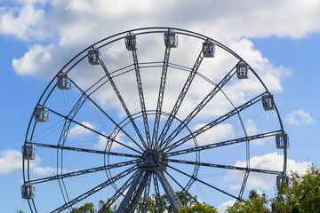 Ferris wheel on sky background in Kaliningrad