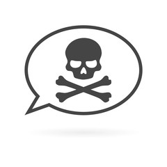 Illustration of a comic balloon with a skull
