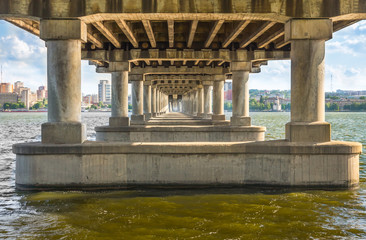 large river bridge supports