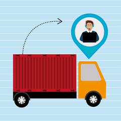 truck delivery cargo pin vector illustration eps 10