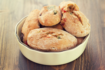 cookies with dry fruits in dish
