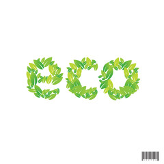 ECO word logo - create by leafs