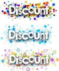 Discount colour banners.