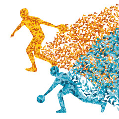 Bowler background bowling vector abstract illustration made with