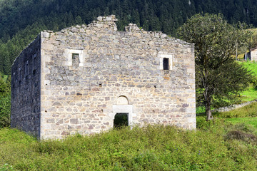 Fototapeta na wymiar Santa Ruins in Turkey close to Trabzon province, Santa harabeleri.
