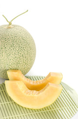 cut cantaloupe melon