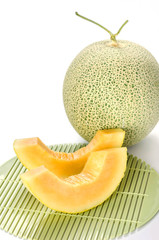 cut cantaloupe melon