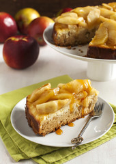 Caramel apple cheesecake pie