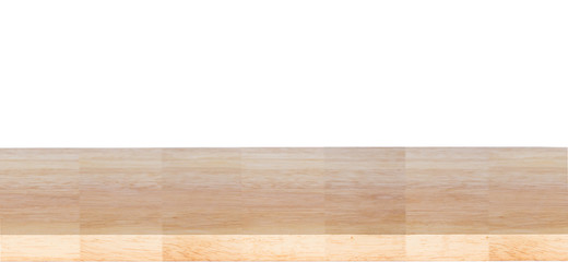 Wood table isolated on white background