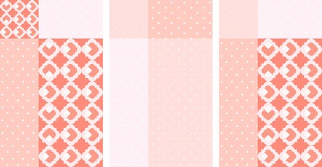 Ceramic tiles in peach tones. Vector pattern in Marrakesh style.