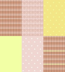 Ceramic tiles "Coffee, cream and lemon." Gentle vector seamless pattern with triangles. Can be used for websites, fabrics, wallpaper.