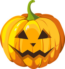 Pumpkin head 3d vector illustration on white background.