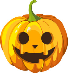 Pumpkin head 3d vector illustration on white background.