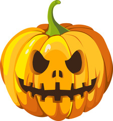 Fototapeta premium Pumpkin head 3d vector illustration on white background.