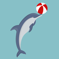 Obraz premium Jumping dolphin vector