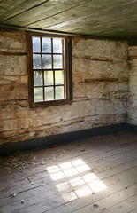 Interior of Old Abandoned House with Window