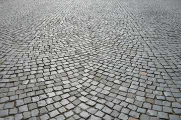 Old cobblestone pavement.