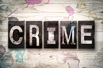 Crime Concept Metal Letterpress Type