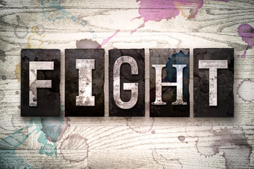 Fight Concept Metal Letterpress Type