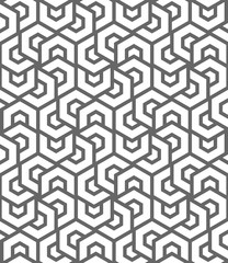 Vector seamless texture. Modern abstract background. Monochrome repeating tile with hexagons.