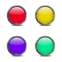 four buttons of different colors