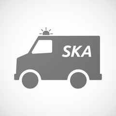 Isolated ambulance icon with    the text SKA