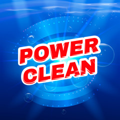 Detergent packaging vector template design. Power foam bathroom cleaner. Vector illustration.

