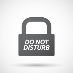 Isolated closed lock pad icon with    the text DO NOT DISTURB