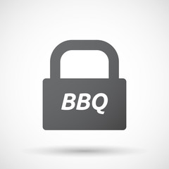 Isolated closed lock pad icon with    the text BBQ