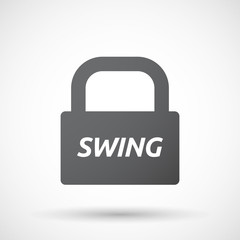 Isolated closed lock pad icon with    the text SWING