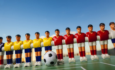 foosball table soccer . football players sport teame
