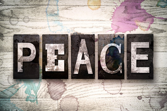 Peace Concept Metal Letterpress Type