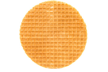 Dutch waffle called a stroopwafel isolated