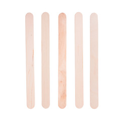 Wooden ice-cream sticks isolated on white background