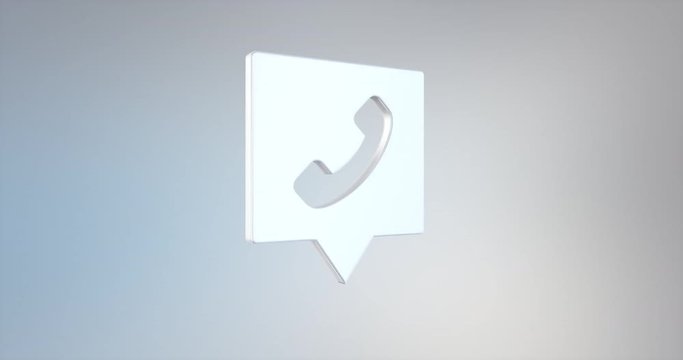 Animated Phone Message White 3d Icon Loop Modules for edit with alpha matte
