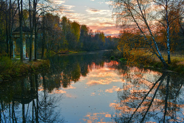 Autumn landscape with river