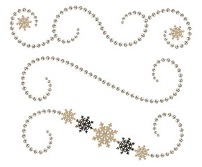 Set of beads vignettes for Christmas decoration