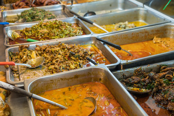 Self service restaurant with a variety of salads, soups and side