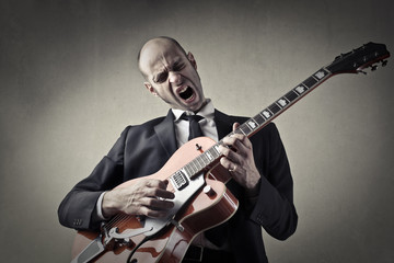 Musician playing guitar