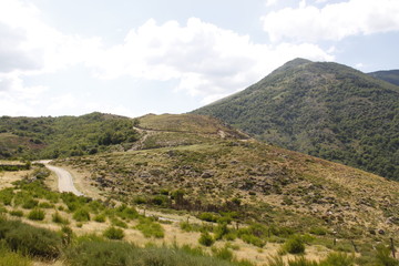 Fototapeta na wymiar Route de montagne dans les Cévennes 