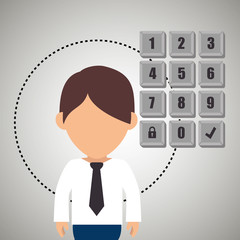 character secure protection vector illustration eps 10