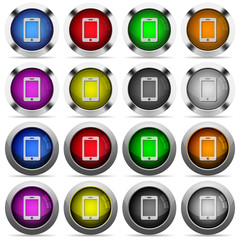 Blank smartphone glossy button set