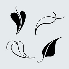graphic decorative set of leaf icons