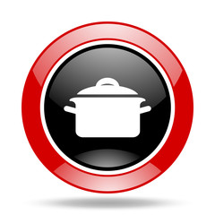 cook red and black web glossy round icon