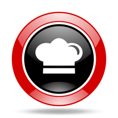 cook red and black web glossy round icon