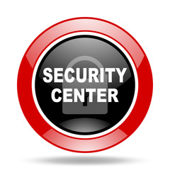 security center red and black web glossy round icon